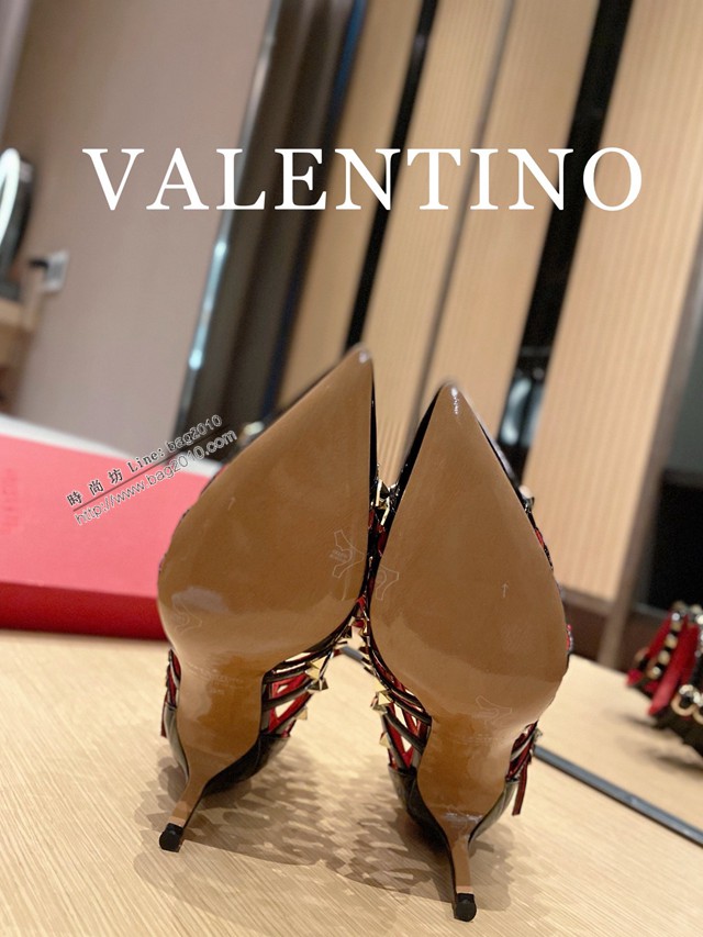 Valentino專櫃原版華倫天奴春夏新款經典五金裝飾女士高跟涼鞋 dx2942